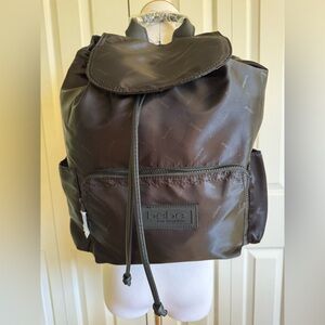 BEBE ICON Black Nylon Flap Backpack NWT $78